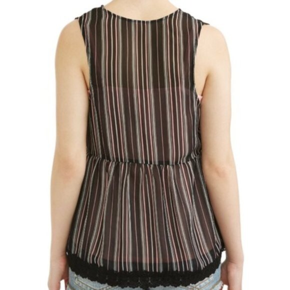 3/$11 Striped Lace Crochet Vest - Picture 2 of 8